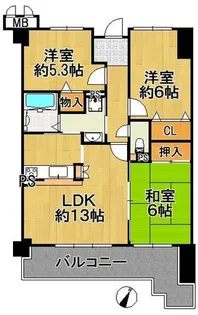 グローバル三田【303号室】の間取り