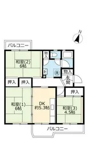 UR中山五月台【0020304号室】の間取り