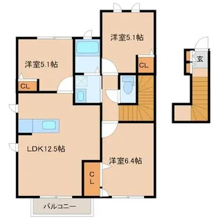 サンモール・コリーヌD棟【2階】の間取り
