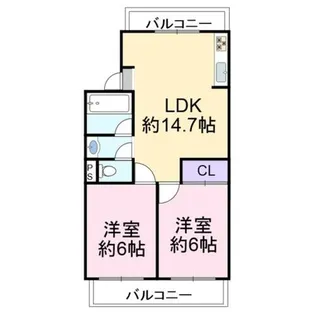 コンフィー鴻池新田駅前【2階】の間取り
