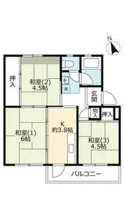 UR新多聞【1560204号室】の間取り