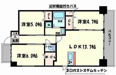 ソルグランデ【7階】の間取り