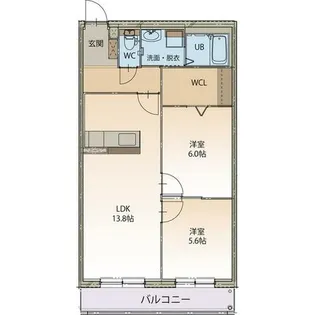 ハートフルマンション新左衛門【1階】の間取り