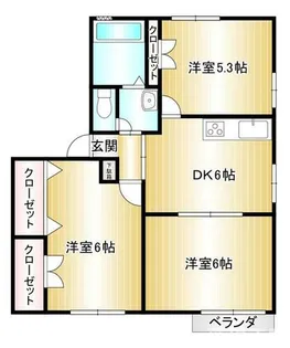 ドゥ・クオーレ【H201号室】の間取り