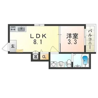 大阪府大阪市西成区天下茶屋3丁目【アパート】の間取り