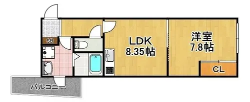 プリマルーチェ大正【1階】の間取り