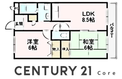 葵マンション2 野洲市小篠原【2階】の間取り