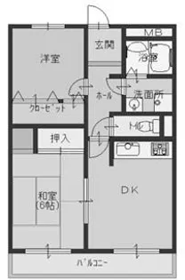 ベルエーヌ2(野洲市行畑1丁目)【3階】の間取り