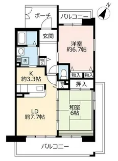 URアルビス緑丘【1040601号室】の間取り