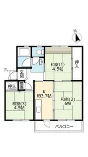 URひよどり台【1050103号室】の間取り