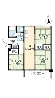 UR花山東【0140110号室】の間取り