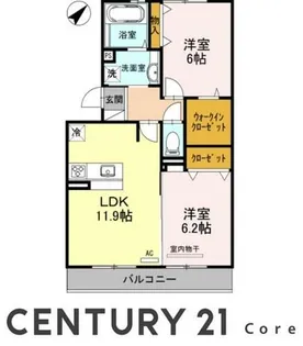 グラン・フォレ(野洲市冨波乙)【3階】の間取り