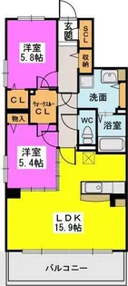 サニーコート津福【1階】の間取り