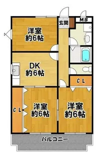 ディアコート横山【1階】の間取り