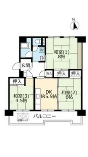 UR洛西境谷東【0090303号室】の間取り