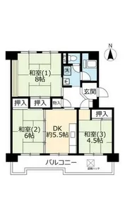 UR洛西境谷東【0120204号室】の間取り