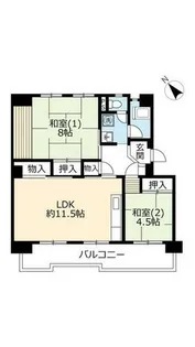 UR洛西新林北【0050406号室】の間取り