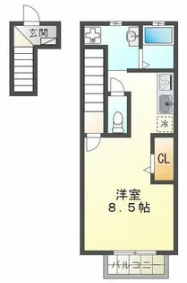 ユニベール神戸【2階】の間取り