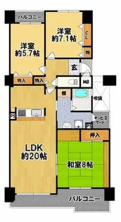 弥生が丘Ⅱ番館【11階】の間取り