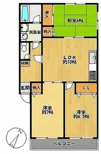 ウッディハウス【301号室】の間取り