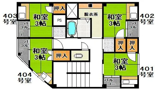 ウエストキャピタル大正【4階】の間取り