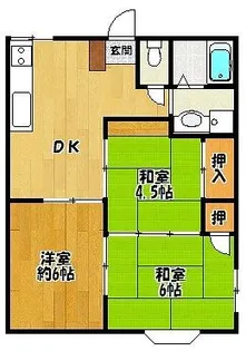 ルシエール横山A棟【1階】の間取り
