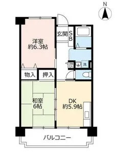 UR東門真【0010104号室】の間取り