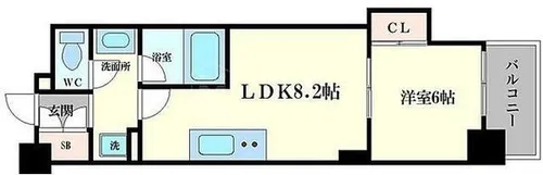 マスターズレジデンス道頓堀Ⅲ【4階】の間取り