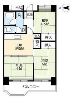 UR大幸東【1010517号室】の間取り