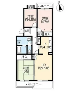 UR高槻赤大路【0020405号室】の間取り