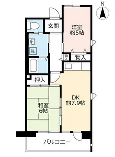URシャレール東豊中【0170801号室】の間取り