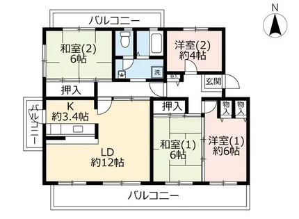 UR高の原駅東【0050104号室】の間取り