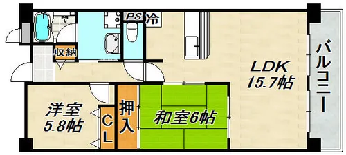 メイプル平和台【3階】の間取り