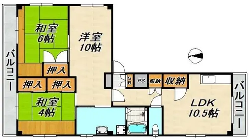 神宿イシカワハイツ【2階】の間取り