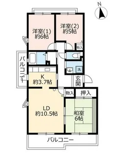 UR真美ヶ丘7丁目【0010501号室】の間取り