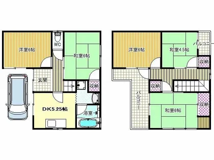 大阪府羽曳野市島泉8丁目【一戸建】の間取り