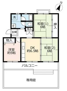 URグリーンタウン槇島【2030103号室】の間取り