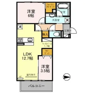 フロレゾン北花山 A【3階】の間取り