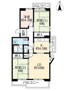 UR若山台第4【0150101号室】の間取り