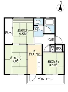UR富田【0020502号室】の間取り