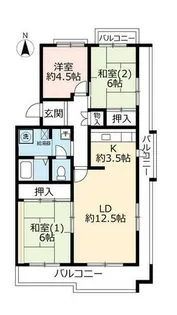 UR高の原駅前【0100501号室】の間取り