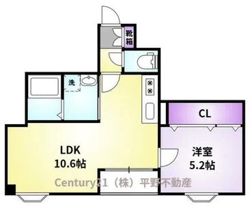 グランデージ中央町【3階】の間取り
