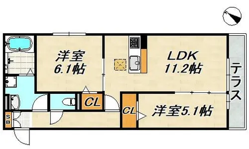 licorice(リコリス)A棟【1階】の間取り