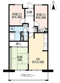 URアーベイン東三国【0090307号室】の間取り