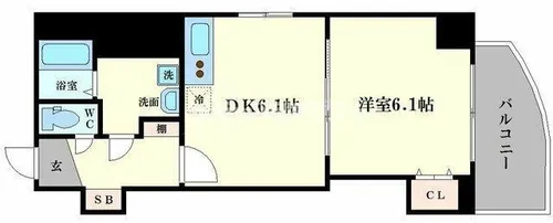 グランデージ難波西【9階】の間取り