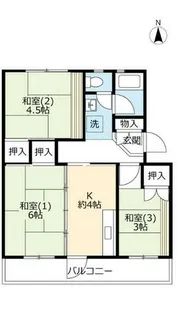 UR新多聞【4090208号室】の間取り