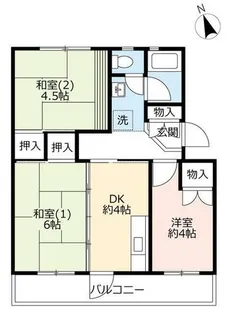 UR新多聞【4090204号室】の間取り