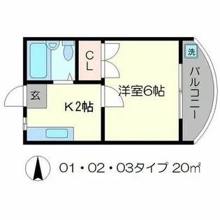 鴨東ハイツ【2階】の間取り