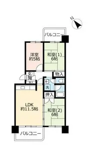 UR泉北鴨谷台3丁【0060404号室】の間取り