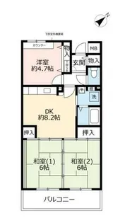 URアルビス五月ヶ丘【1130402号室】の間取り